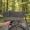 Metal Bicycle Rear Basket Large Wicker Storage Bin Organizer with Waterproof