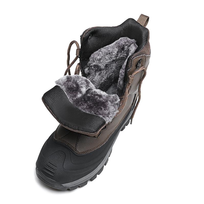 Winter High-Top Men's Snow Boots with Fleece Lining Thickened Waterproof Non-Slip Warm Fur and Cold-Resistant Cotton Shoes
