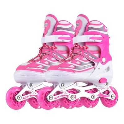 Patins em linha ajustáveis para crianças acendem para meninos e meninas, amigáveis para iniciantes, ecológicos e respiráveis