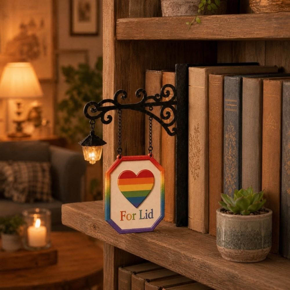 Vintage Bookshelf Lantern Light Wooden Bookshelf Lamp Bookshelf Ghost Light Library