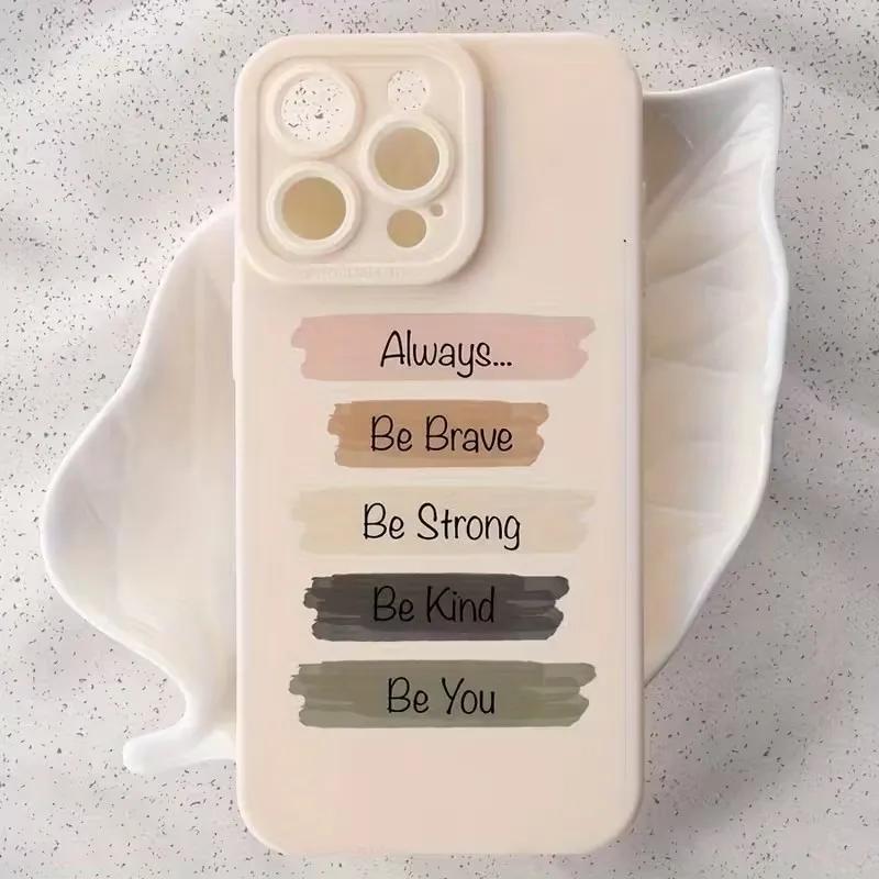 Inspirational Quote TPU Soft Phone Case for iPhone 17 AIR 16 15 14 13 12 11 PRO MAX XS XR 7 8 PLUS Y2K Camera Protection Cover