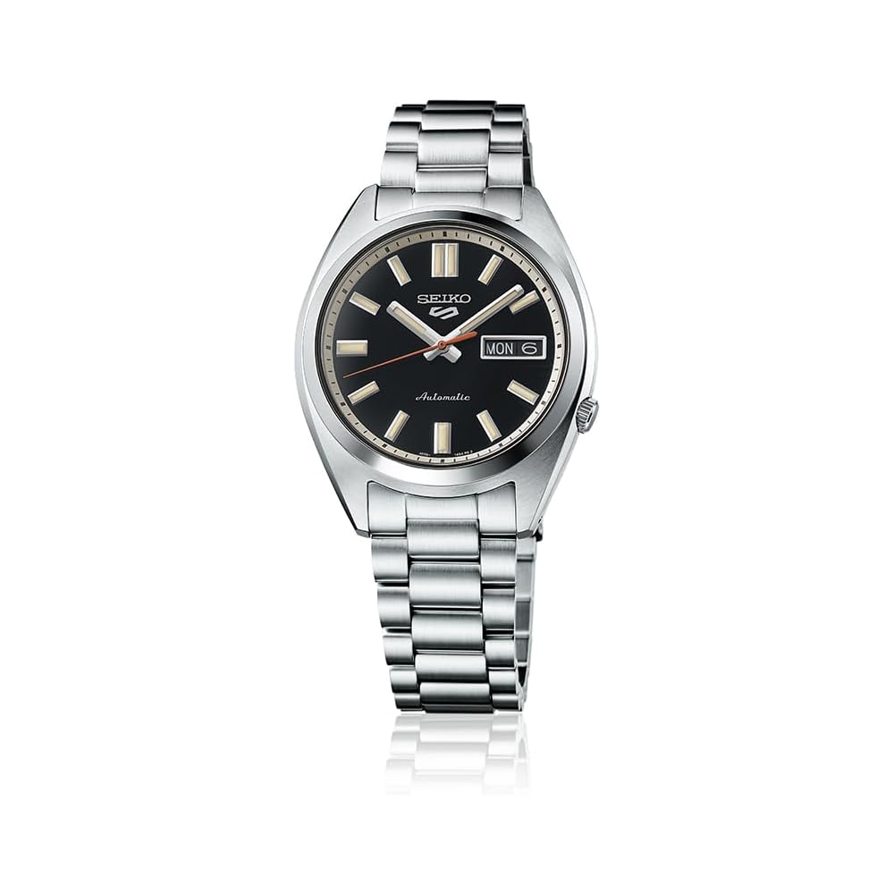 

Seiko Analog Men s Watch Deep Black Retro Style Classic Timepiece