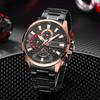 CURREN 8415 Men's Waterproof Stainless Steel Chronograph Quartz Sports Watch with Calendar.