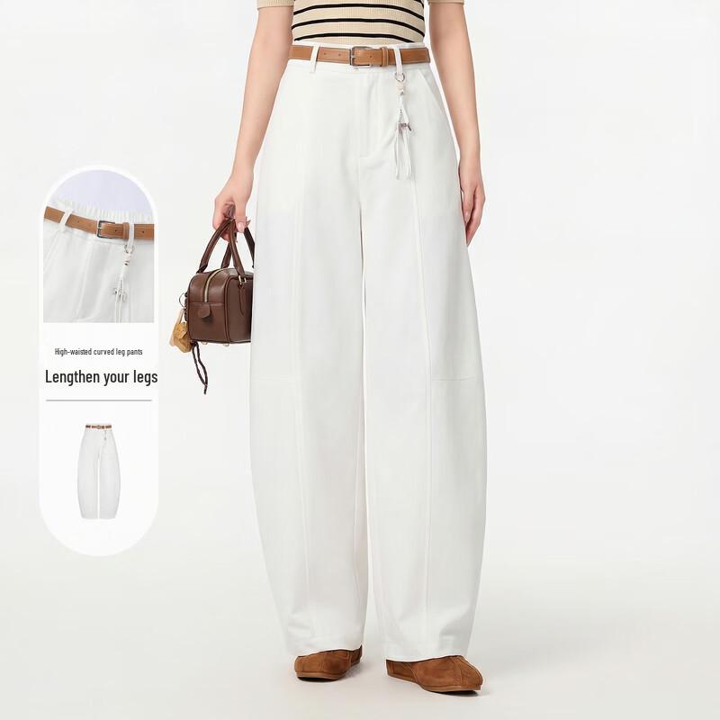 FivePlus Fashionable Curved-Leg Wide-Leg Pants L(29)