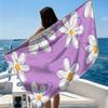 Lilac Daisy Sketch Beach Towel Ultra-fine Fiber Quick Drying Absorbent Beach Swimming Vacationvacation Essentials Gifts