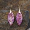 Luxury New Bohemian Emperor Stone Leaf Pendant Earrings European and American Popular Ins Jewelry Jewelry
