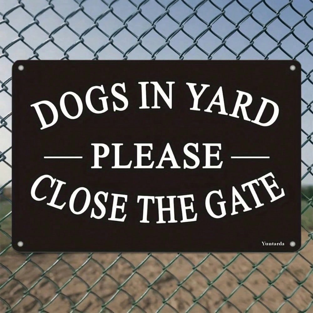 Vintage Tin Sign Metal Plaque Please Close Gate For Dog 8x12 Inch Home Decor Wall Art Bar Cafe Garage