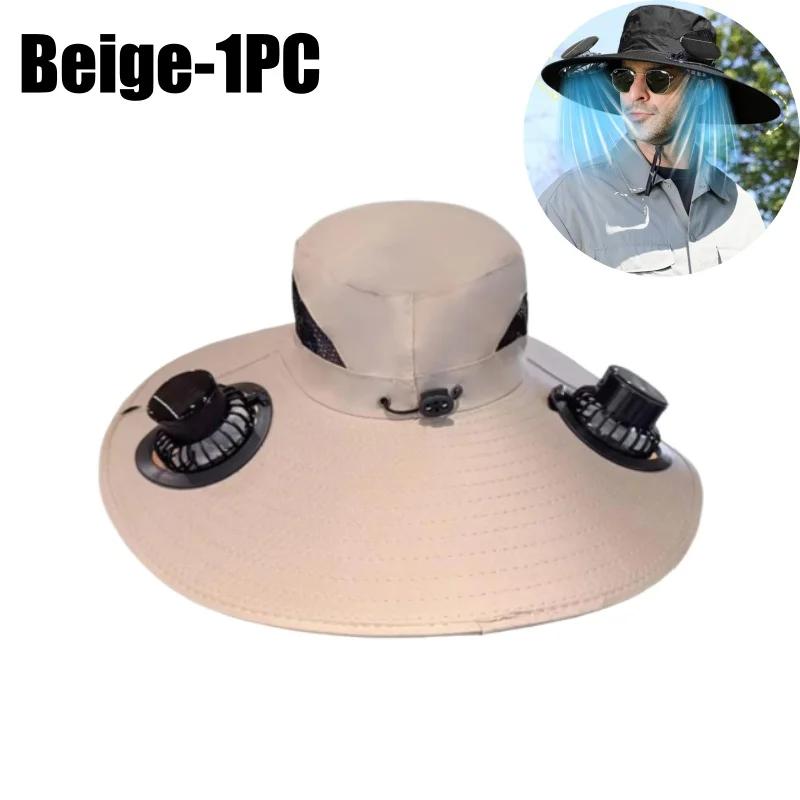 Quick Dry Bucket Hat with Solar Powered Fan USB Charging Sun Hat for Men Outdoor Hiking Camping Fishing Cooling Wear