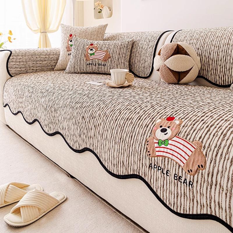 Creative Cartoon Shaped Sofa Cover Fabric Anti Slip New Irregular One-Piece Straight Sofa Cushion Cover Suitable For All Seasons