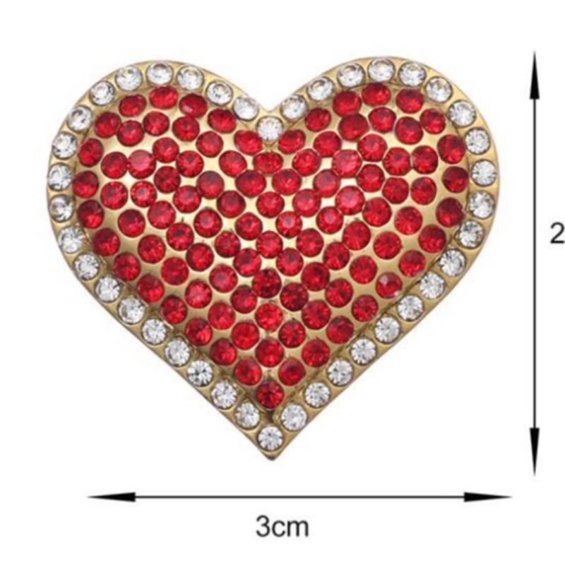 Trendy Heart Shaped Brooch for Women Fashion Rhinestone Heart Brooches Pins Jewelry Accessories Party Gifts