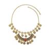 Bohemian Exotic Rhinestone Tassel Necklace & Earrings Set In Antiqued Alloy
