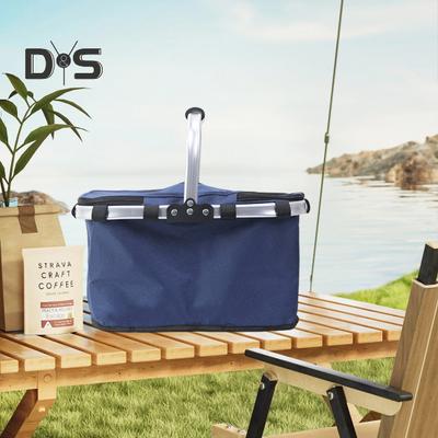 Isolierter Einkaufskorb, 30 l, Kühlkorb mit großem Fassungsvermögen, faltbarer Picknickkorb, Thermo-Kühltasche mit Griff