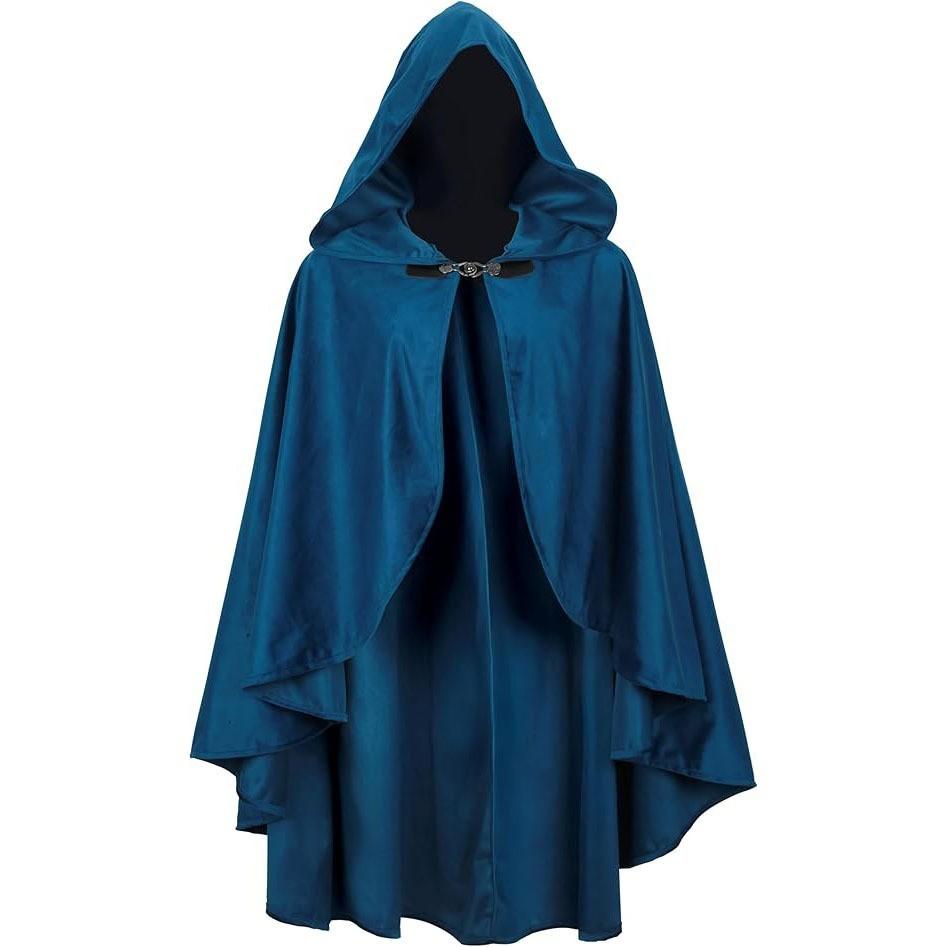 Medieval Velvet Cloak With Hood For Halloween Cosplay And Fantasy Role Play