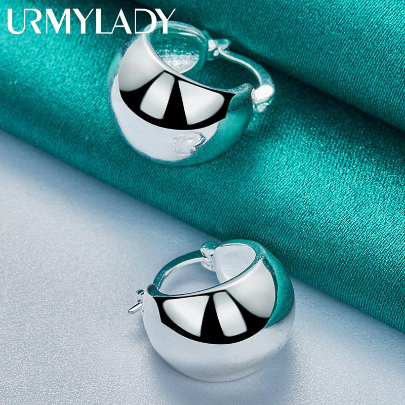 Glatte runde Ohrringe aus 925er Sterlingsilber, Modeschmuck