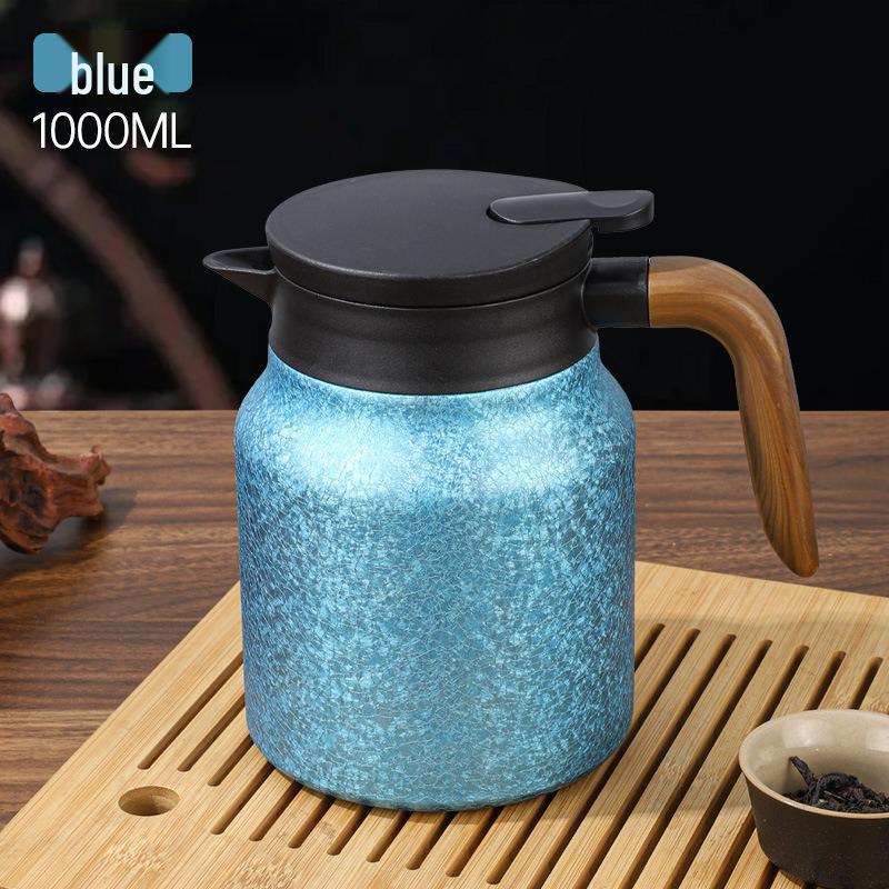 Steeped Teapot: Large-Capacity Insulated Tea Infuser with Handle - Premium Gift 1000ml синий