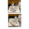 Women's Summer New Slope-heeled Women's Shoes Color-blocked Fabric Compilation Open-toe Casual Sandals
