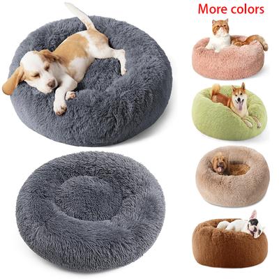 100CM Kulatý Donut Pet Bed Velcí Psi Kočky Dům Plyšové Pet Bed Psí Kulatá Podložka Venkovní Pet Kočka Psí Postel Podložka Přenosné Kočičí Potřeby