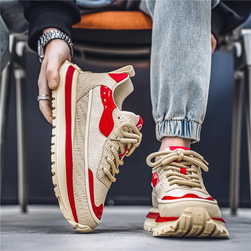 Men's Shoes British Style Walking Sneakers Men Fashion Casual Sneaker Men Winter Street Style Platform Shoes Male Punk