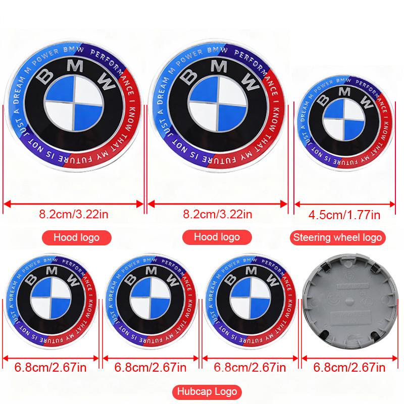 1/4/7Pcs Car Hood Rear Emblem Steering Wheel Sticker Hubcap Logo For BMW E87 E30 E46 E28 E34 E39 E60 F02 F18 F35 G20 G03 G05 F10