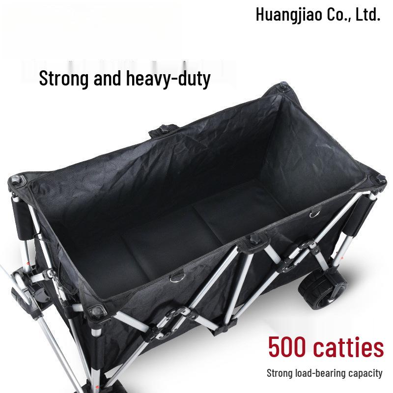 Foldable Aluminum Camping Cart: Large Capacity Outdoor Trailer for Street Vendors and Home Use