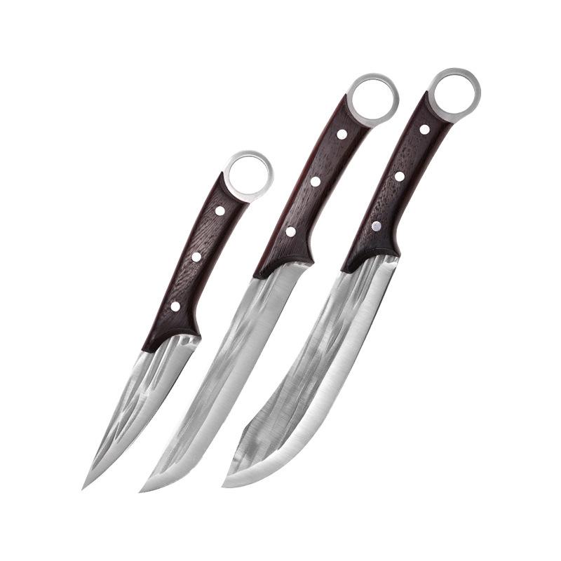 Boning Knife Chef Slice Fruit Cleaver Meat Kitchen Knives Hand Forged Blade Wood Handle Barbecue Cooking Steak Knife With Sheath