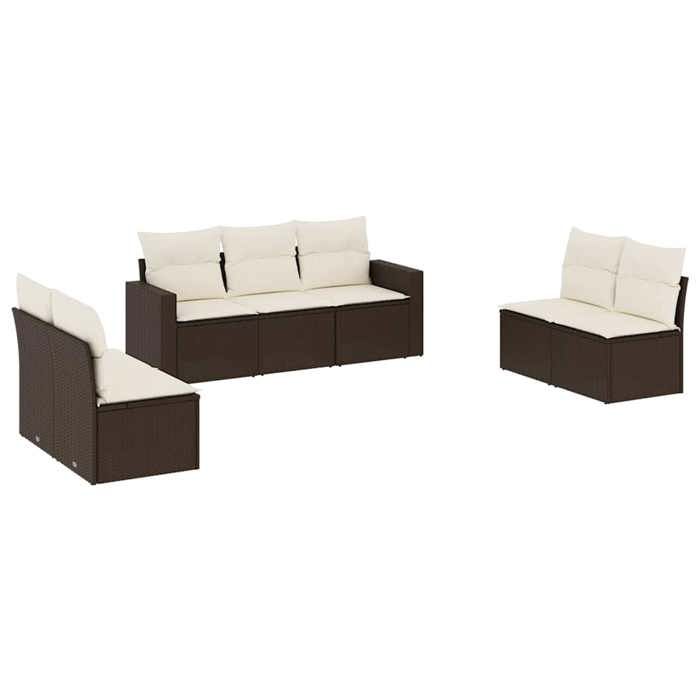 VidaXL Garden Lounge Set with Cushions 7 Pcs, Sofas with Adjustable Feet, Outdoor Furniture Set Patio Terrace, 3218823