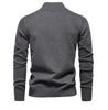 Men's Zipper Pullover Turtlenecks Warm Sweaters Solid Color Long Sleeved Fashion Male Casual Daily Sweatshirt Top