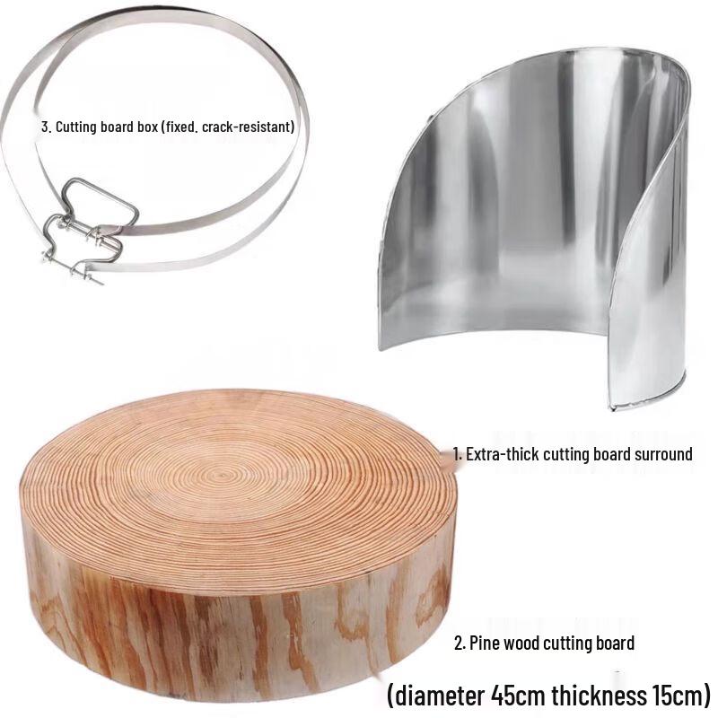 Stainless Steel Cutting Board with Pine Wood Block