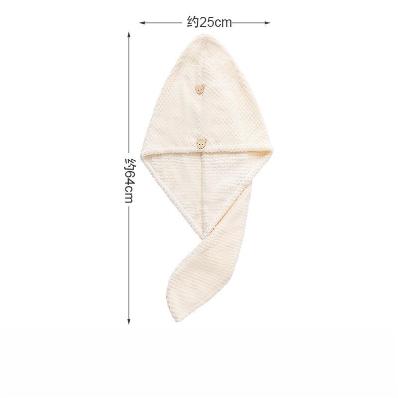 

Dry Hair Cap Waffle Super Absorbent Quick Dry Shower Cap Thickened Soft Cute Towel Hat For Women Bathroom Accessories слоновая кость