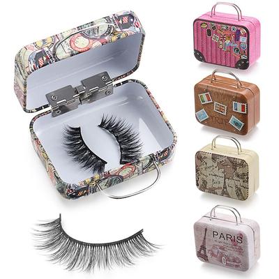 Fashion Steel High Quality Eyelash Package False Eyelashes Box Suitcase Mink Lash Tray