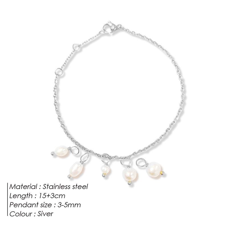St.Delan Adjustable 14K Gold  Titanium Steel Bracelet with Irregular Freshwater Pearls (3-5MM) - Stainless Steel Jewelry
