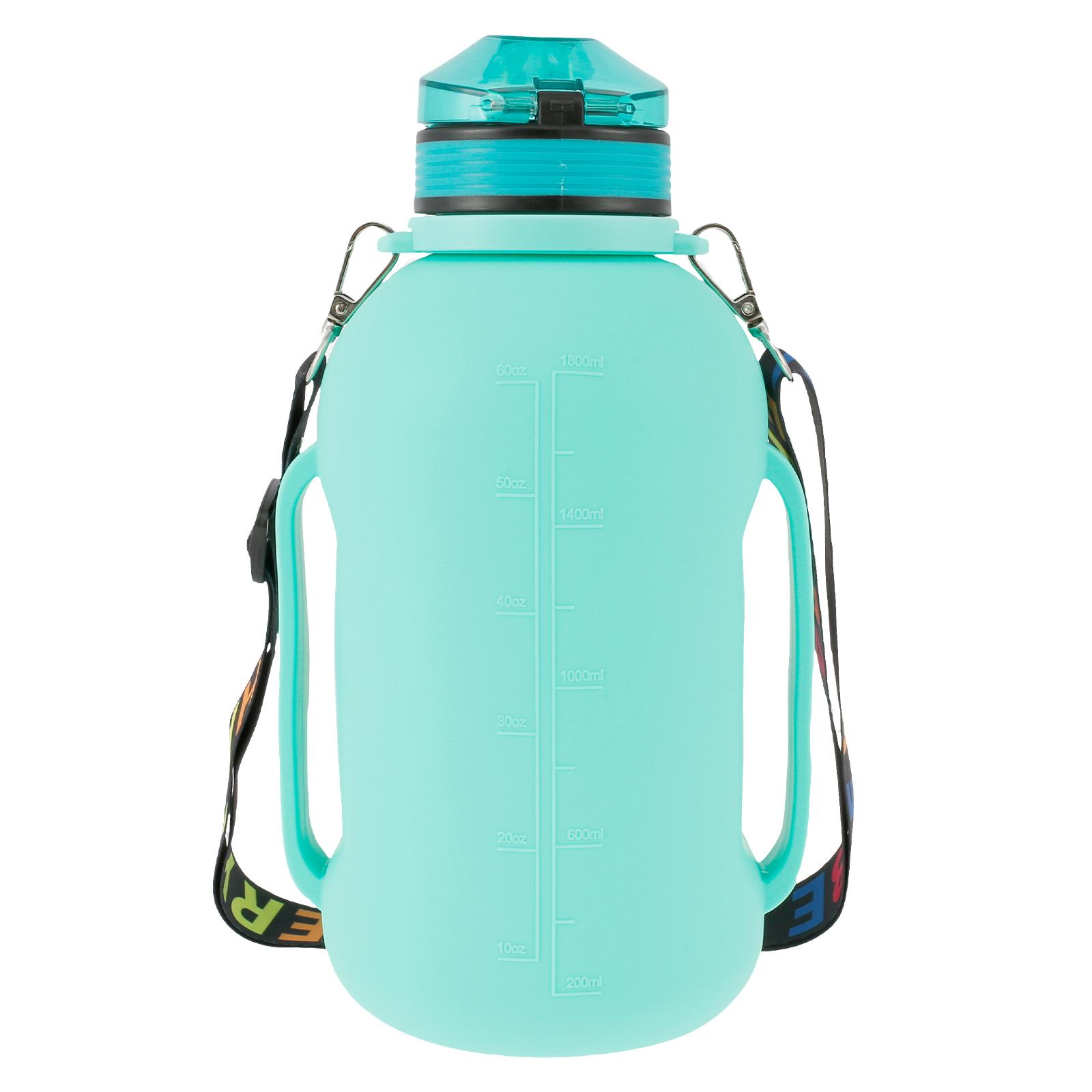 

Складная бутылка для воды 2 л/64 унции Спортивная бутылка для воды Складная бутылка для воды с ручкой-ремешком Силиконовая бутылка для воды с трубочкой 2.0L