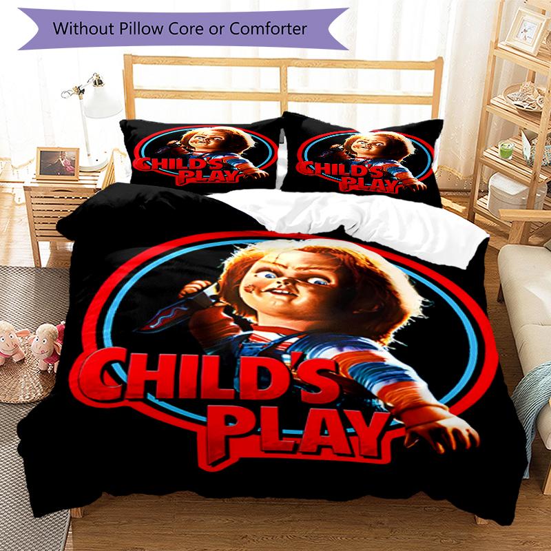 3pcs Chucky3 Design Cover Set - HD Printed Bedding with 1 Cover and 2 Pillowcases - Perfect for Home and Dorm Decor