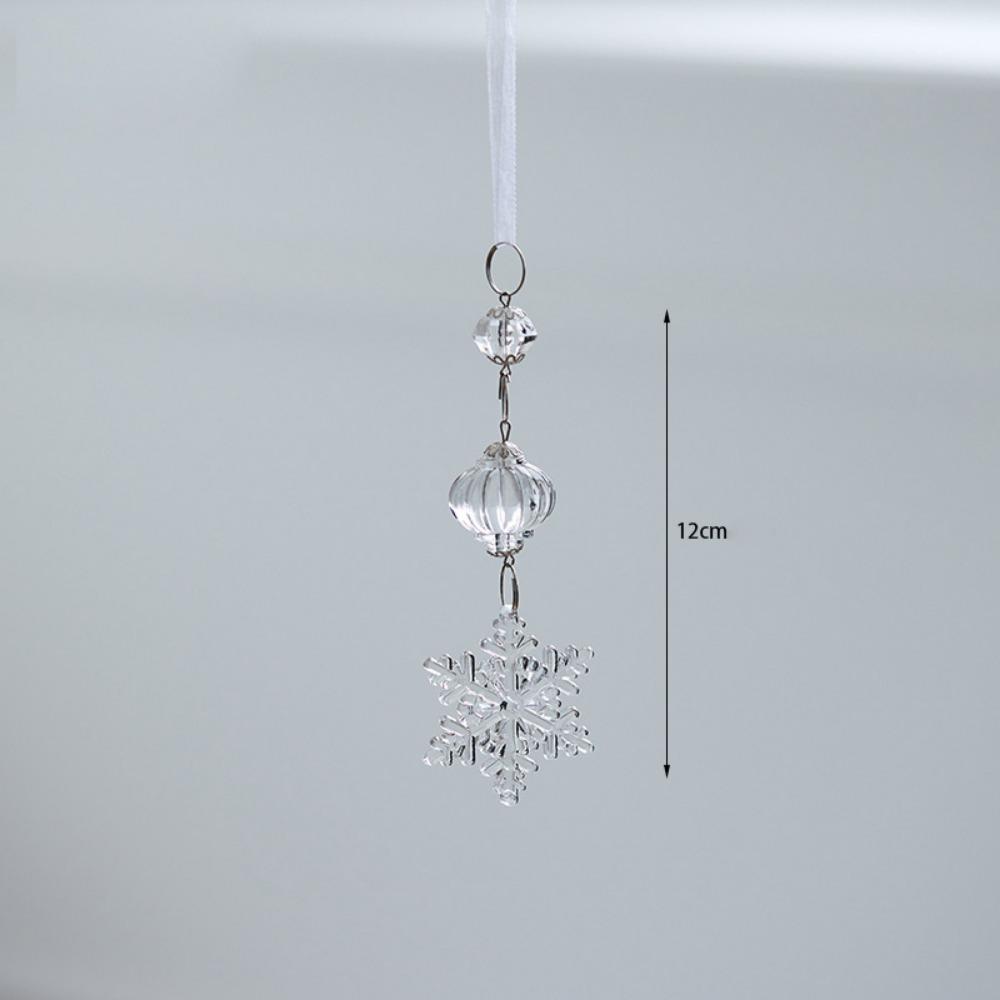 Transparent Christmas Hanging Pendants Snow Beads Star Xmas Tree Embellishment  Christmas