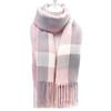 Cold-proof Classic Plaid Scarf Soft Long Neckscarf with Tassel Large Knitted Wool Scarf  Men