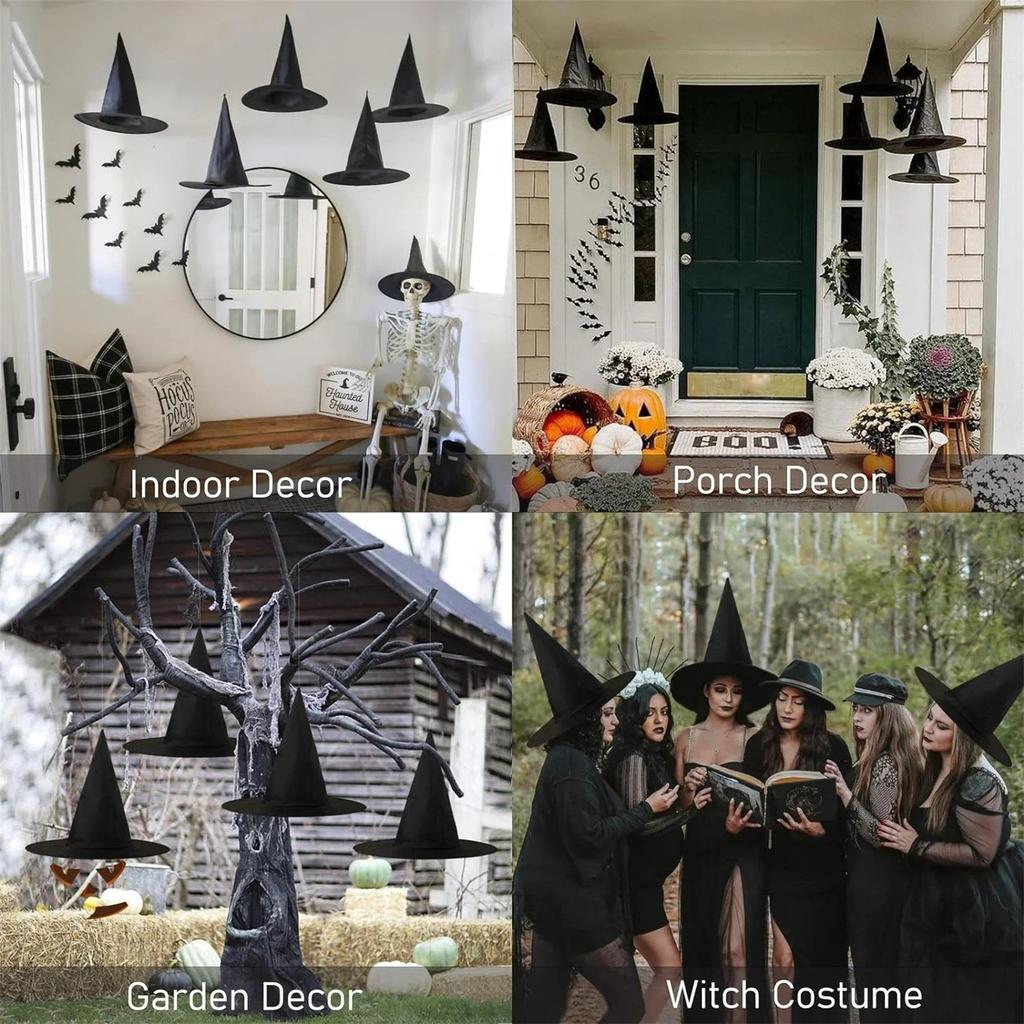12PCS Halloween Hat Decoration Props Female Witch Adult Witch Headdress Dress Up Children's Holiday Hat