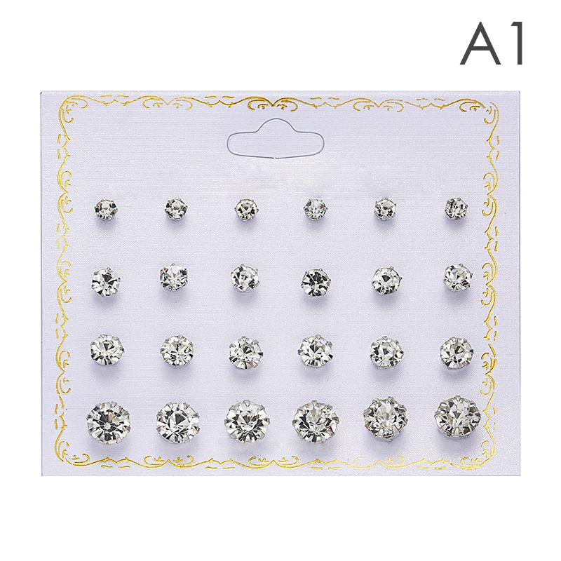 

12 пар/набор смешанных циркониевых круглых сережек-гвоздиков для женщин и девочек, аксессуары для ушей