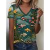 European and American Foreign Trade New 2025 New Trendy Casual Versatile High-quality Comfortable Breathable Short-sleeved V-neck T-shirt