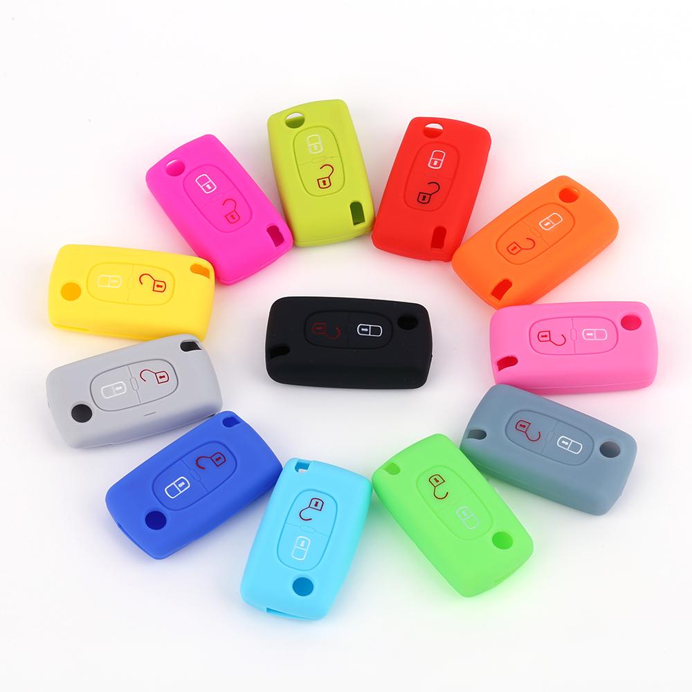 Silicone Car Key Cover for Peugeot 308 306 307 207 807 Citroen C2 C3 C5 C-Crosser C4 Picasso