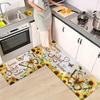 1PC Sunflower Butterfly Kitchen Rug Non-Slip Door Mats Pop Design Bathroom Rug Bath Mat Carpet for Home Sink Laundry Decor