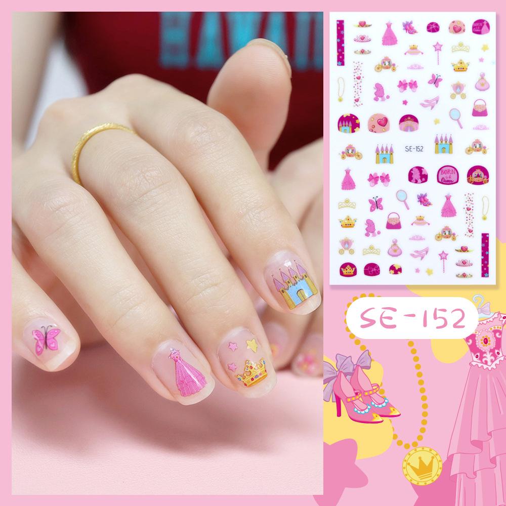 Nová dětská princezna Kreslené samolepky na nehty Flitry Třpytky Barevné květiny DIY obtisk Dětská hračka Kawaii pro děti Dívky Ozdoby