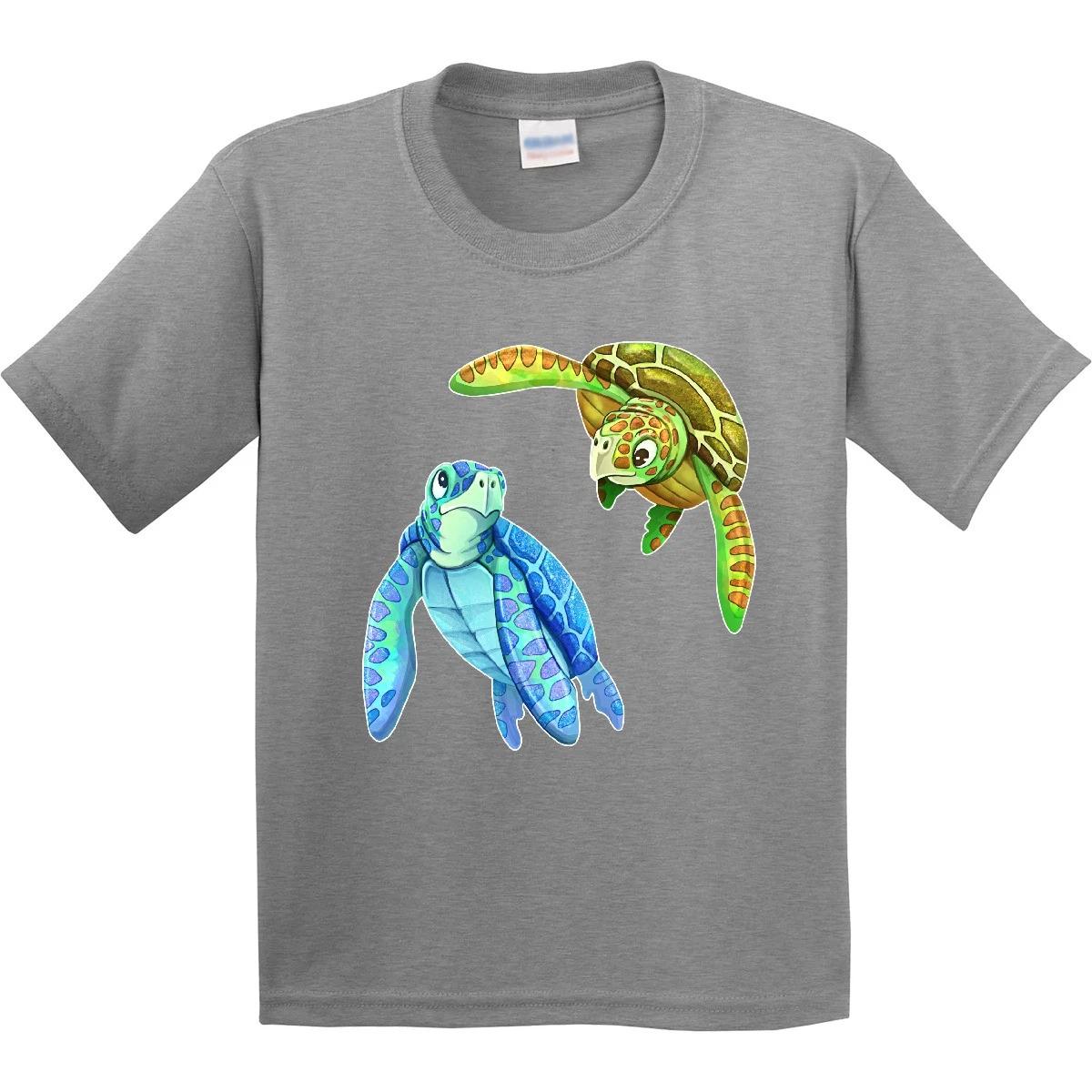

Inktastic Sea Turtles Swimming Together Youth T-Shirt Turtle Reptiles Swim Pair 140