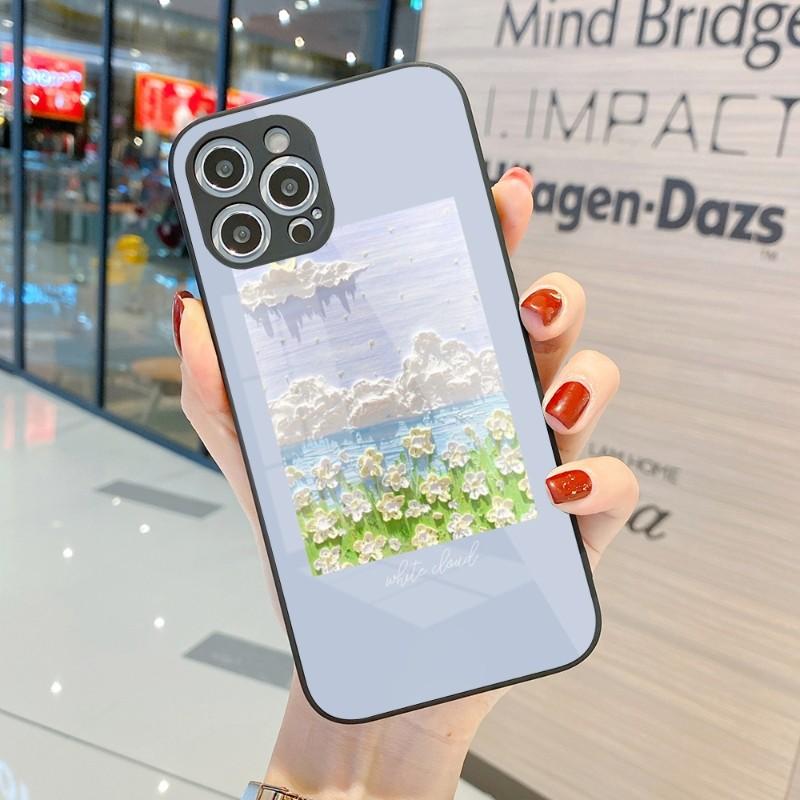 Husă de Telefon Pictură Artă 3D Pentru IPhone 14 13 12 11 Pro Max X XR XS 8 7 Plus Husă Colorată din Sticlă Lichidă