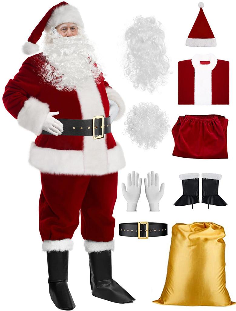 Men's Santa Claus Costume Set for Christmas & New Year's Eve Cosplay Parties