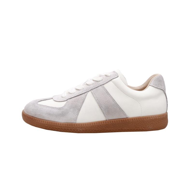 Silver Dexun shoes women's new color matching leather casual shoes inner heightening lace-up flat baseplate shoes Forrest Gump shoes