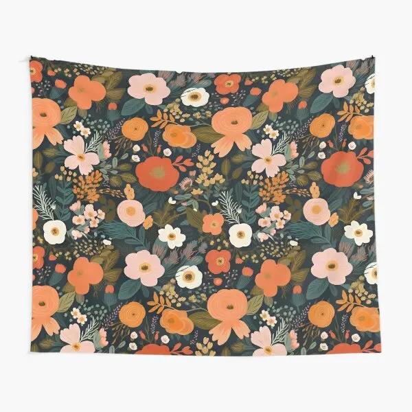 Country Style Abstract Floral Tapestry Spring Flower Tapestry Colorful Scenery Wall Hanging for House Bedroom Living Room Decor