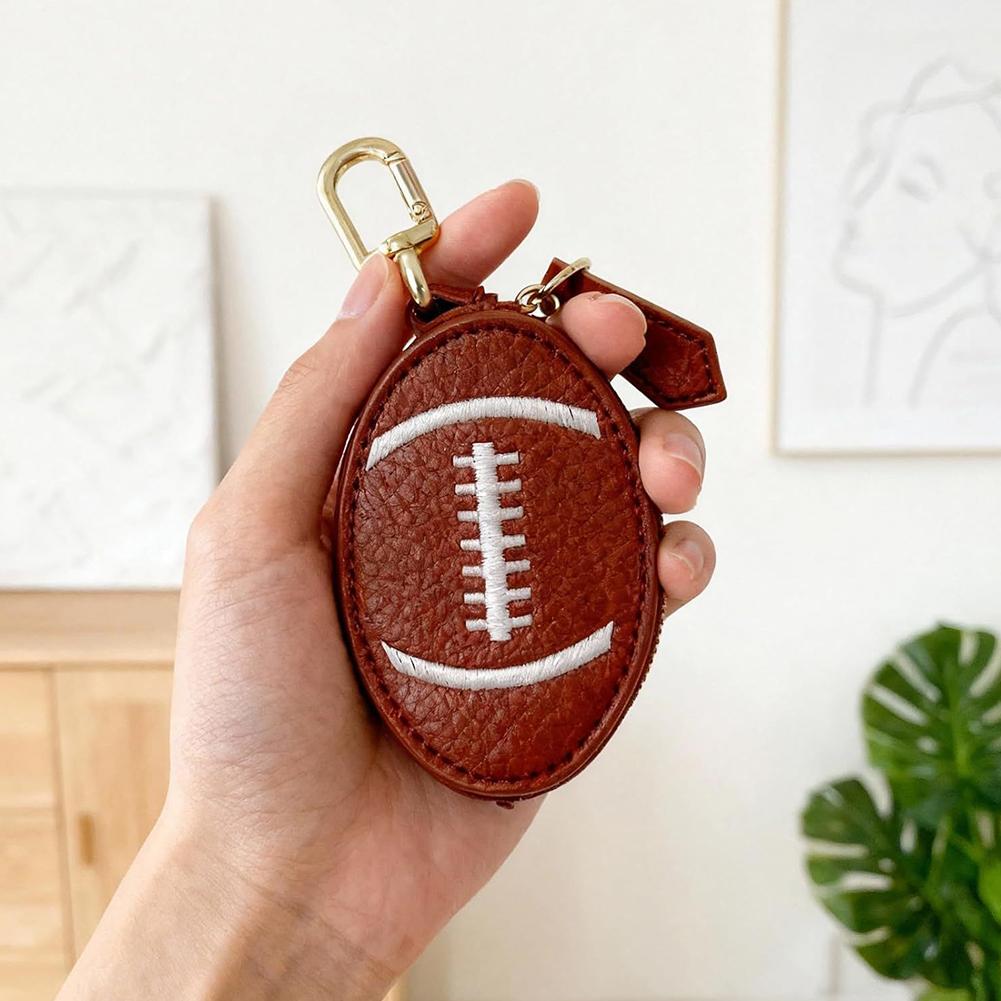 Sporty Basketball Coin Purse Cartoon Ball-Shaped Headphone Pouch Small Waterproof Storage Bag for Earphones & Accessories