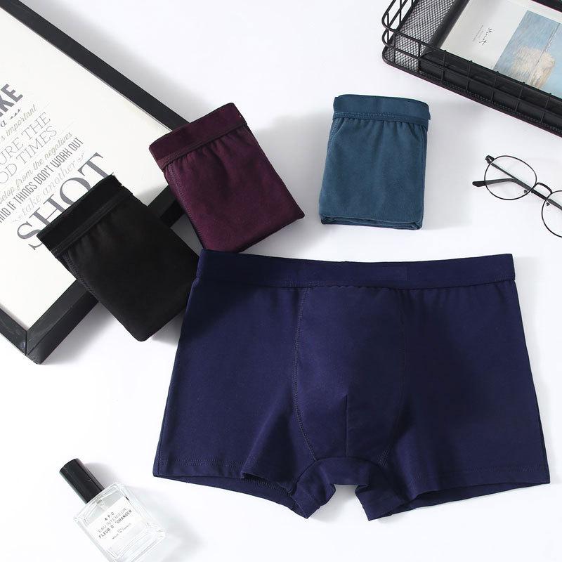 Men's Seamless Mid-Rise Cotton Boxer Briefs - Breathable, Solid Colors, Plus Size