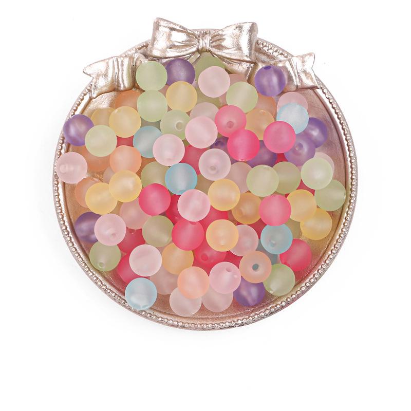 Transparent Frosted Acrylic Round Beads for DIY Jewelry and Beading