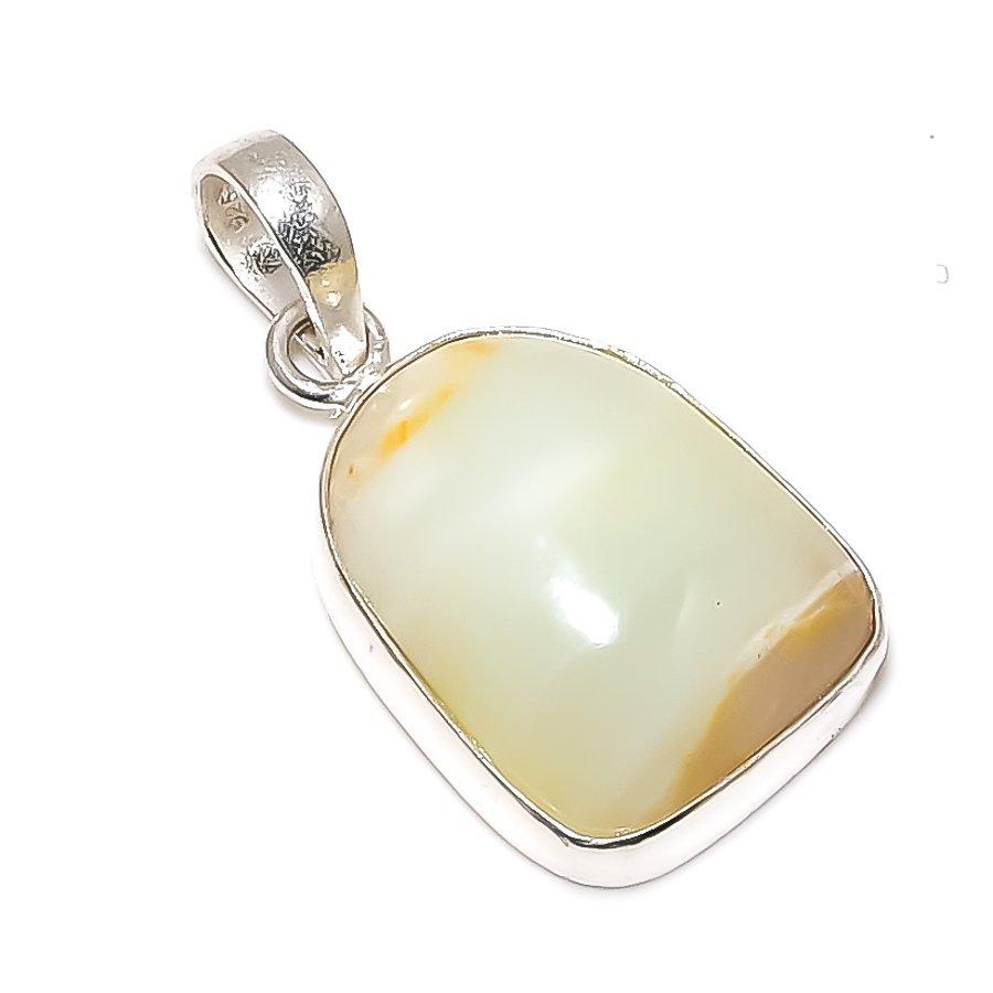 Golden Rutile Gemstone Handmade 925 Sterling Silver Jewelry Pendant 1.50" GK-5120
